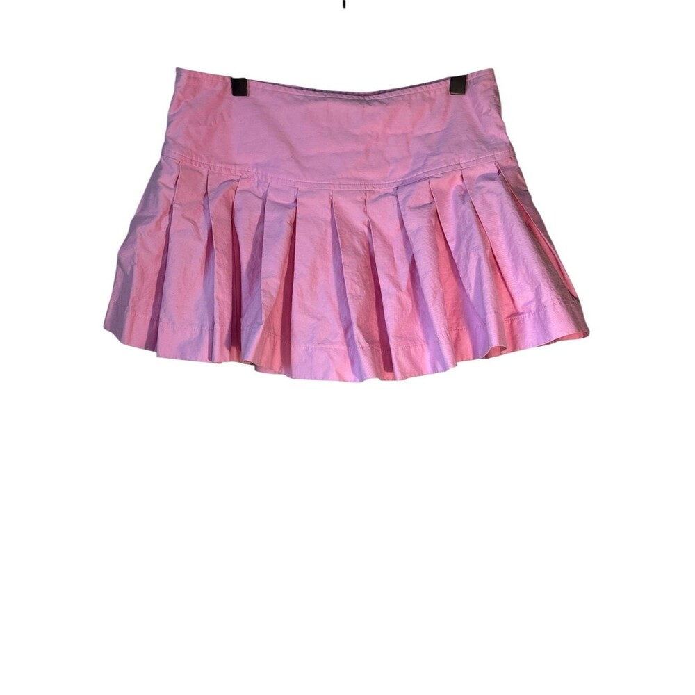 Zara Pleated Pink Mini Skirt Size medium Coquette tennis Hot Pink Built N Short